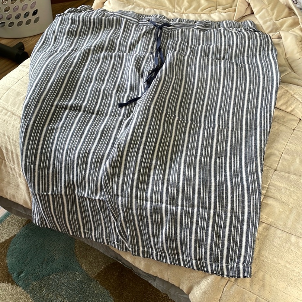 Drawstring striped crop pant